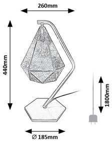 Rabalux 74201 - Lampada da tavolo NORAH 1xE14/40W/230V oro