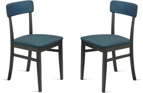 Sedia in tessuto Blu con struttura in legno LIPSIA 2 sedie