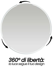 Specchio bagno rotondo con luce a led integrata da 60cm