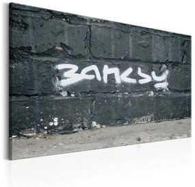 Quadro Firma di Banksy  Colore Bianco, Dimensioni e Misure 60x40