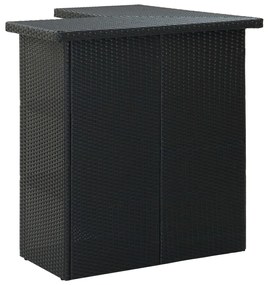 Tavolo da bar ad angolo nero 100x50x105 cm in polyrattan