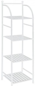 Scaffale Da Bagno Salvaspazio 116 Cm Quattro Ripiani Feridras Bianco