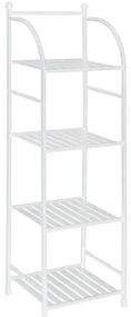Scaffale Da Bagno Salvaspazio 116 Cm Quattro Ripiani Feridras Bianco