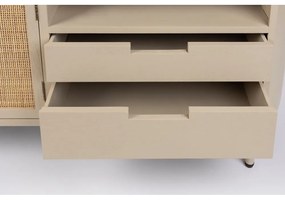 Tavolo TV in rattan crema 150x55 cm Amaya - White Label