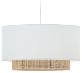 Kave Home - Paralume Erna per lampada da soffitto in bambÃ¹ con finitura naturale e bianca Ã˜ 60 cm