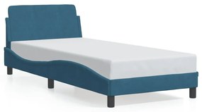 Giroletto Con Testiera Blu 80x200 Cm İn Velluto /