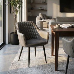 SANDY - poltrona imbottita per sala da pranzo in ecopelle