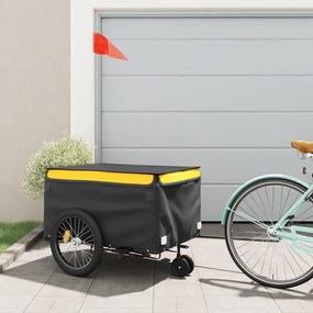 Rimorchio Da Bici Nero E Giallo 45 Kg İn Ferro /
