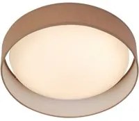 Plafoniera Contemporanea Gianna Acciaio Bianco Tessuto Marrone Led 25W 3000K