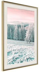 Poster  Frosty Landscape  Cornice Quadri Cornice d'oro con passe-partout, Larghezza x Altezza Home decor 20x30