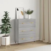 Credenza Grigio Sonoma 69,5x34x90 cm in Legno Multistrato 827834