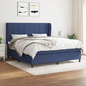 Giroletto A Molle Con Materasso Blu 160x200 Cm İn Tessuto /