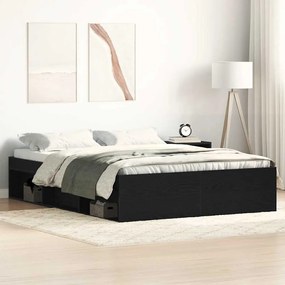 Giroletto Senza Materasso Rovere Nero 140x190 Cm Truciolato /