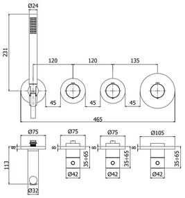 Paffoni Modular Box Mde000no Set Esterno Doccia Termostatico Senza Parte Incasso Nero Opaco