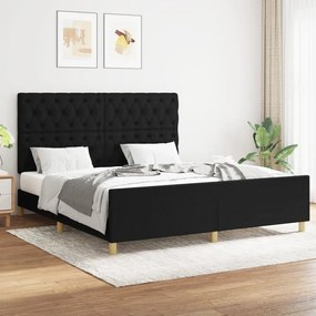 Giroletto Senza Materasso Nero 160x200 Cm İn Tessuto /