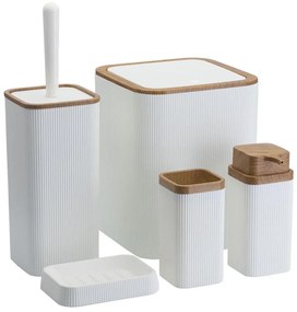 Set da bagno ZOYA 5 pz bianco/marrone