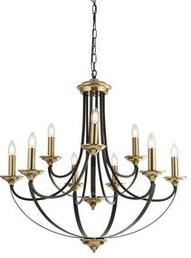 Pendente belfry 9lt - bronzo scuro e metallo marrone