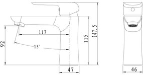 Novaservis - Miscelatore per lavabo NOBLESS TINA cromo lucido