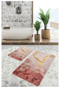 Set di tappetini per il bagno rosa in velluto 2 pz 60x100 cm – Mila Home