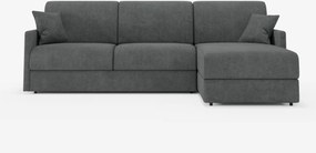 Tommy Divano Letto con penisola contenitore - design minimal e sfoderabile in tessuto smacchiabile simil cotone T33