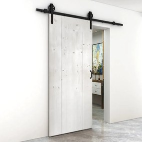 Porta scorrevole Barn bianco in legno, L 86 x H 215 cm, con binario Rodeo