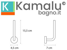 Kamalu - Portarotolo verticale in acciaio inox bianco opaco installazione a muro | Monde-B