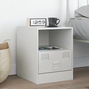Comodino Bianco 34,5x39x44 Cm İn Acciaio /