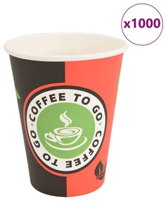 Bicchieri Da Caffè İn Carta 1000 Pz 12oz 300ml Rosso E Nero /
