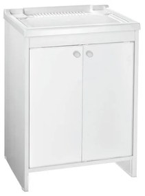 Mobile lavanderia con lavabo incluso LAVO 2 ante in pvc bianco ottico P 50 x L 60 x H 86 cm