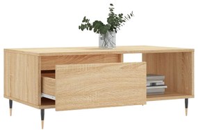 Tavolino salotto rovere sonoma 90x50x36,5 cm legno multistrato