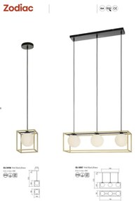 Redo 01-3057 - Lampadario a sospensione con filo ZODIAC 3xE14/28W/230V