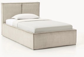 Letto singolo in velluto a coste con spazio contenitore aggiuntivo Dream