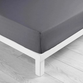 Lenzuolo elasticizzato in microfibra antracite 90x190 cm Oscar - douceur d'intérieur