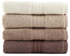 Set di 4 asciugamani in cotone marrone Home, 50 x 90 cm Rainbow - Foutastic