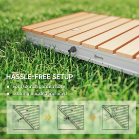 Doccia da Giardino Portatile 70x55 cm Getti d'Acqua Regolabili fino a 4 m in Polistirene Effetto Legno...