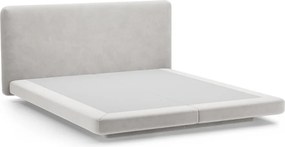 Letto matrimoniale imbottito grigio chiaro 200x200 cm Linea – Micadoni