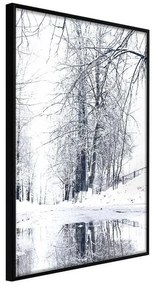 Poster  Snowy Park  Cornice Quadri Cornice nera, Larghezza x Altezza Home decor 30x45