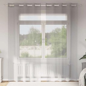 Tende İn Voile Con Occhielli 2 Pz Grigio Chiaro 140x225 Cm /