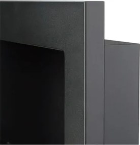 Camino a bioetanolo da parete o incasso Lucca Nero L 90 x P 12 x H 40