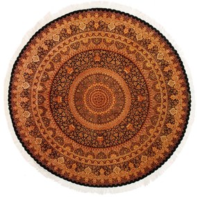 Ghom Tappeto 250x250 Rosso (Iran) Annodato A Mano
