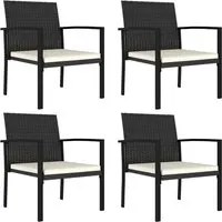 Sedie da Pranzo per Giardino 4 pz in Polyrattan Nero 317171