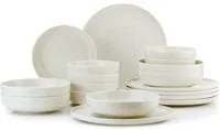 Set tavola crema puntinato 18 pezzi in porcellana