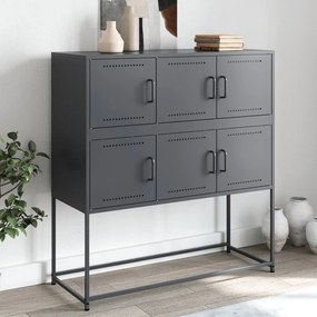 Credenza Antracite 100,5x39x107 Cm İn Acciaio /