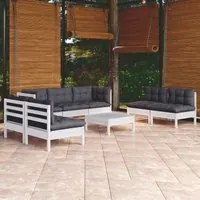 Set Divani da Giardino 8 pz con Cuscini Legno Massello di Pino 3096227