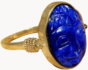 Anello placcato in oro con lapislazzuli Neo