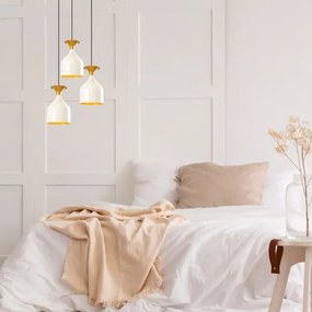 Lampadario a cavo SIVANI 3xE27/40W/230V bianco/rame