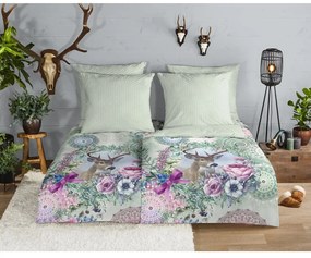 Biancheria da letto verde in flanella per letto singolo 140x200 cm Romini – HIP