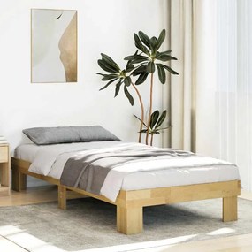 Struttura Letto Senza Materasso 90x200 Cm İn Legno Massello /