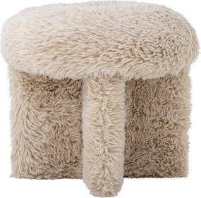 Poggiapiedi beige con rivestimento in pelliccia sintetica Frikka – Bloomingville