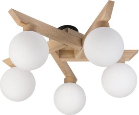 Plafoniera ANTONIO 5xG9/5W/230V rovere/bianco